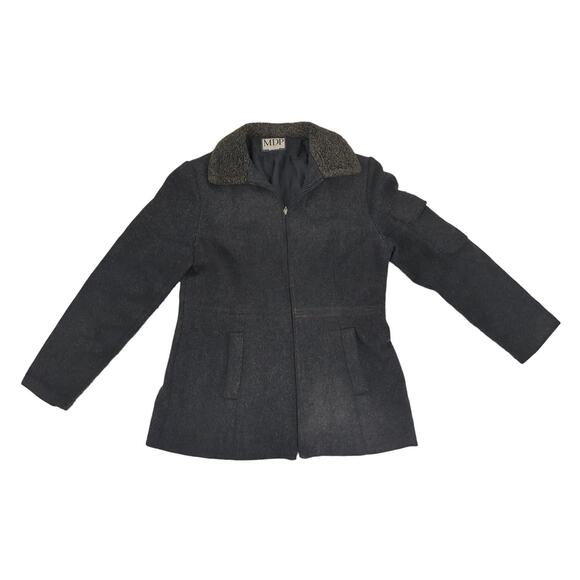 EUC Mario De Pinto Winter Coat Womens M Faux Fur Small Zipper - Picture 1 of 8